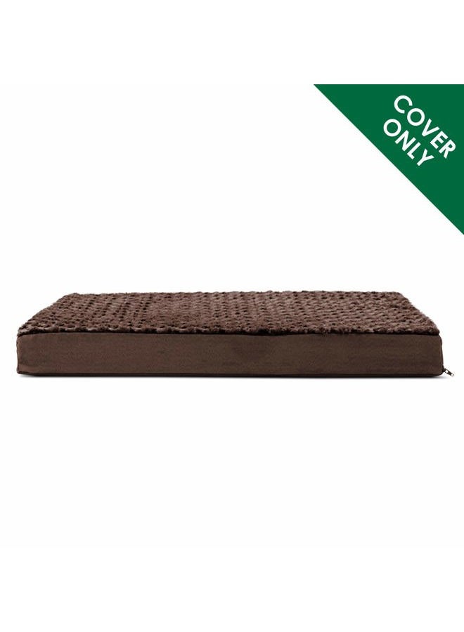 Furhaven Replacement Dog Bed Cover Ultra Plush Faux Fur & Suede Mattress, Machine Washable - Chocolate, Jumbo (X-Large) - Image 2