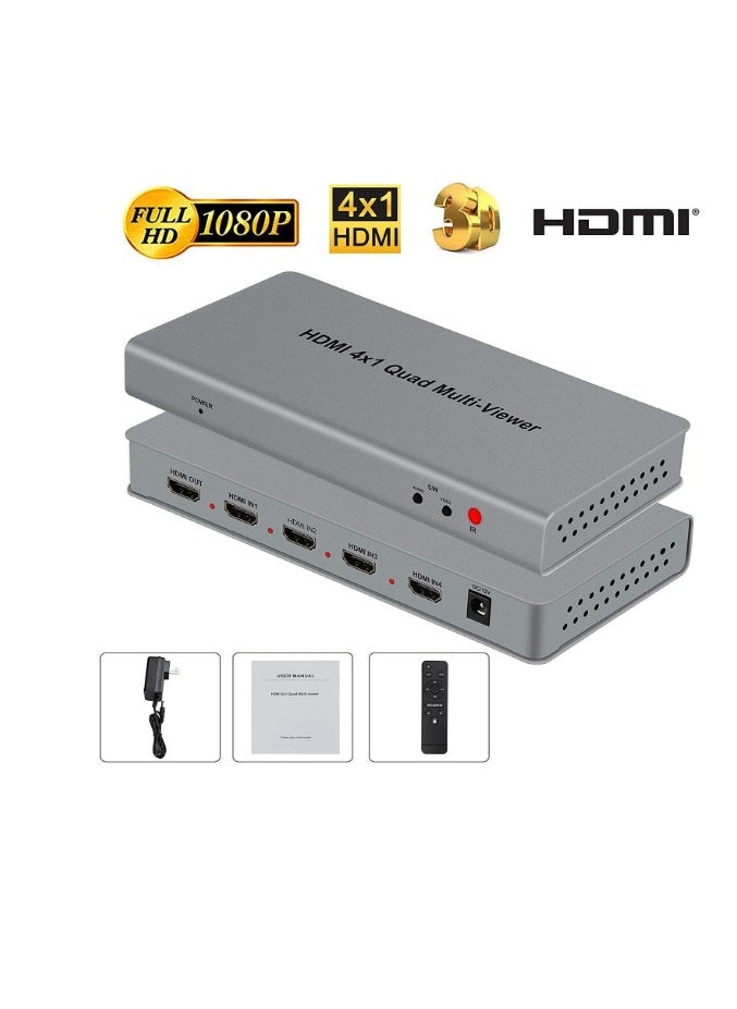Generic - Tobo 4X1 HDMI Multi-viewer HDMI Quad Screen Real Time Multiviewer with HDMI Seamless Switcher Function Full 1080P&3D Support 5 Modes for PS3/PC/STB/DVD (4X1 HDMI Multi-viewer)(TD-427H-05) - Image 1