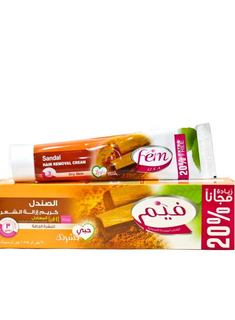 فيم كريم إزالة الشعر من فيم صندل+لوشن للعناية بالبشرة للبشرة الجافة - 108 جم