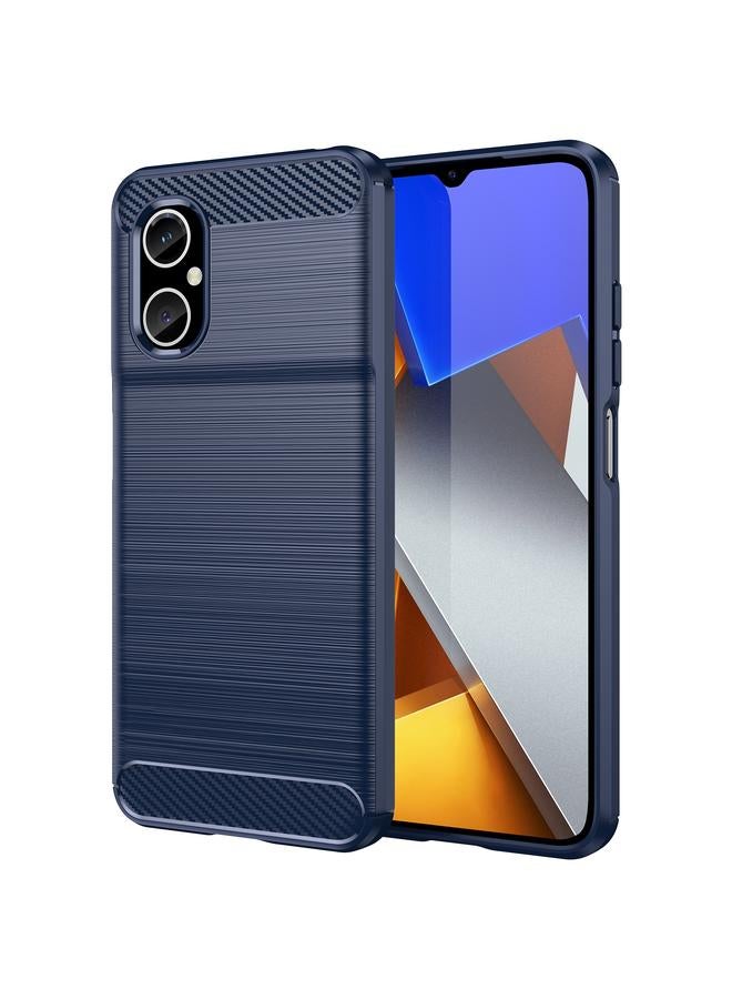 The Bros Case For Xiaomi Poco M4 5G Brushed Texture Carbon Fiber TPU Phone Case