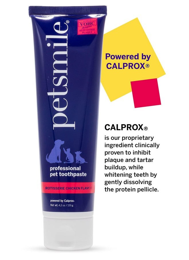 petsmile Petsmile Professional Pet Toothpaste - Cat & Dog Toothpaste for Plaque, Tartar, & Bad Breath - VOHC Accepted Non Enzymatic Dental Care for Cat & Dog Teeth Cleaning (Rotisserie Chicken, 2.5 Oz)  - Image 2