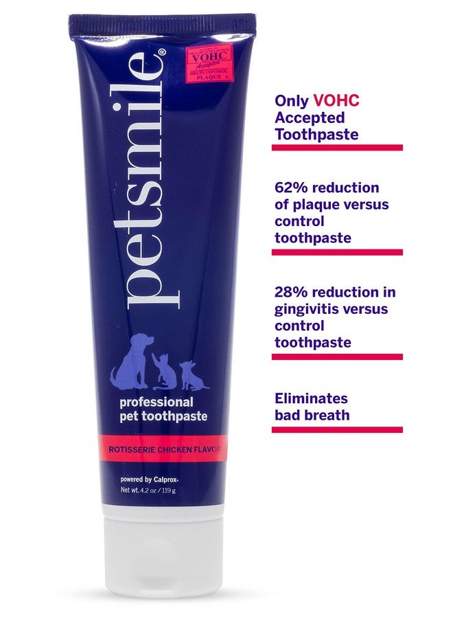 petsmile Petsmile Professional Pet Toothpaste - Cat & Dog Toothpaste for Plaque, Tartar, & Bad Breath - VOHC Accepted Non Enzymatic Dental Care for Cat & Dog Teeth Cleaning (Rotisserie Chicken, 2.5 Oz)  - Image 4