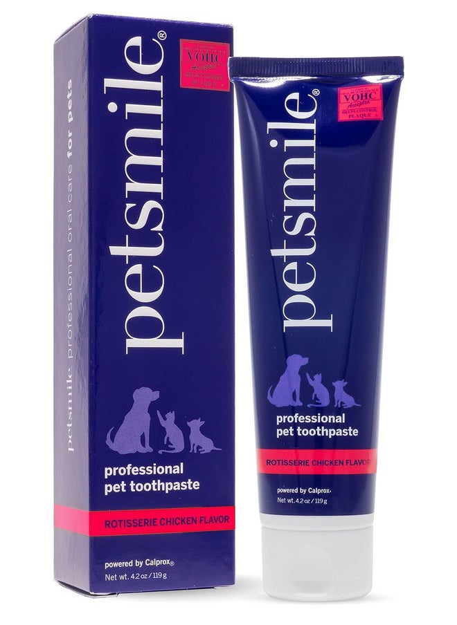 petsmile Petsmile Professional Pet Toothpaste - Cat & Dog Toothpaste for Plaque, Tartar, & Bad Breath - VOHC Accepted Non Enzymatic Dental Care for Cat & Dog Teeth Cleaning (Rotisserie Chicken, 2.5 Oz)  - Image 1