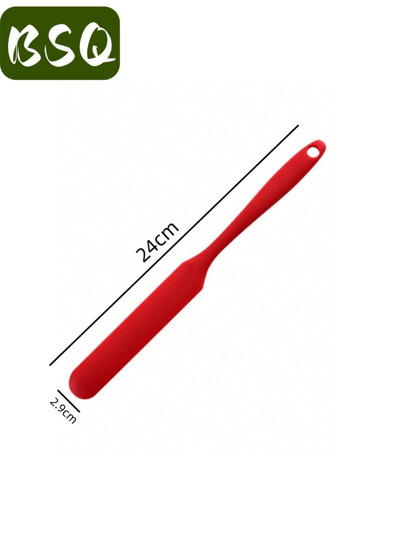 بي إس كيو (مجموعة من 4 قطع، باللون الأحمر) ملعقة سيليكون | أدوات خبز الكيك | ملعقة سيليكون صغيرة | ملعقة طويلة مقاومة للحرارة | مناسبة للمطبخ والخبز وتزيين الكيك. - Image 5