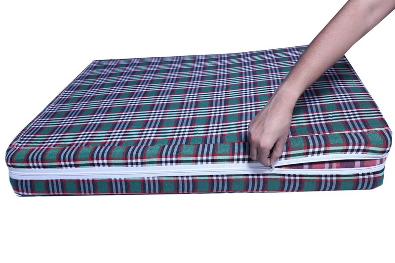 CheckMe Cotton Mattress Cover/Protector for King Size Bed with Zip/Chain 84x75x8 Inch / 7x6.25 Feet - Multicolor - Image 4
