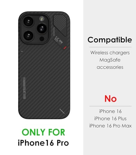 Aulumu A16 Aramid Fiber for iPhone 16 Pro Case | 1500D Ultra Slim Woven | Real Cooling | Compatible with MagSafe - Image 2