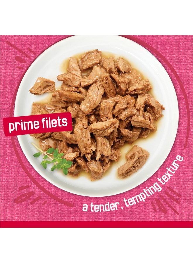 فريسكس طعام القطط الرطب عالي البروتين Purina Friskies Prime Filets With Salmon and Beef in Sauce - (عبوة من 24 علبة) 5.5 أونصة - Image 3