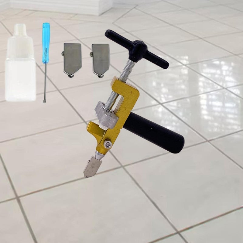 كلاراكو أداة يدوية لقطع الزجاج، قاطع بلاط يدوي، أداة قطع زجاج 2 في 1 مع كماشة لكسر الزجاج، طقم أدوات DIY بمقبض دائري 2 في 1 - Image 4