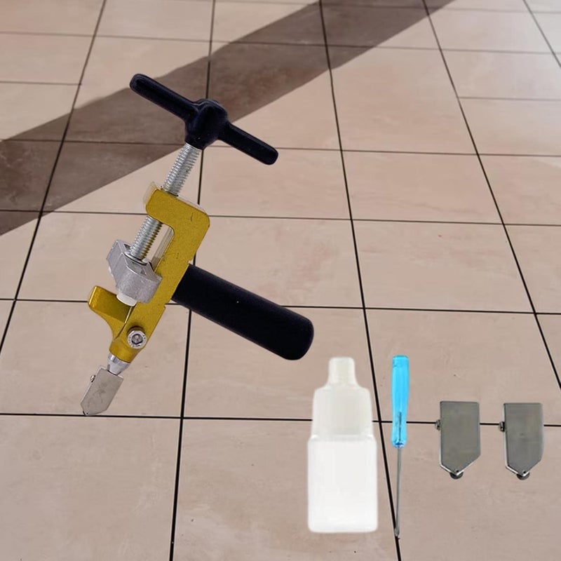 كلاراكو أداة يدوية لقطع الزجاج، قاطع بلاط يدوي، أداة قطع زجاج 2 في 1 مع كماشة لكسر الزجاج، طقم أدوات DIY بمقبض دائري 2 في 1 - Image 5