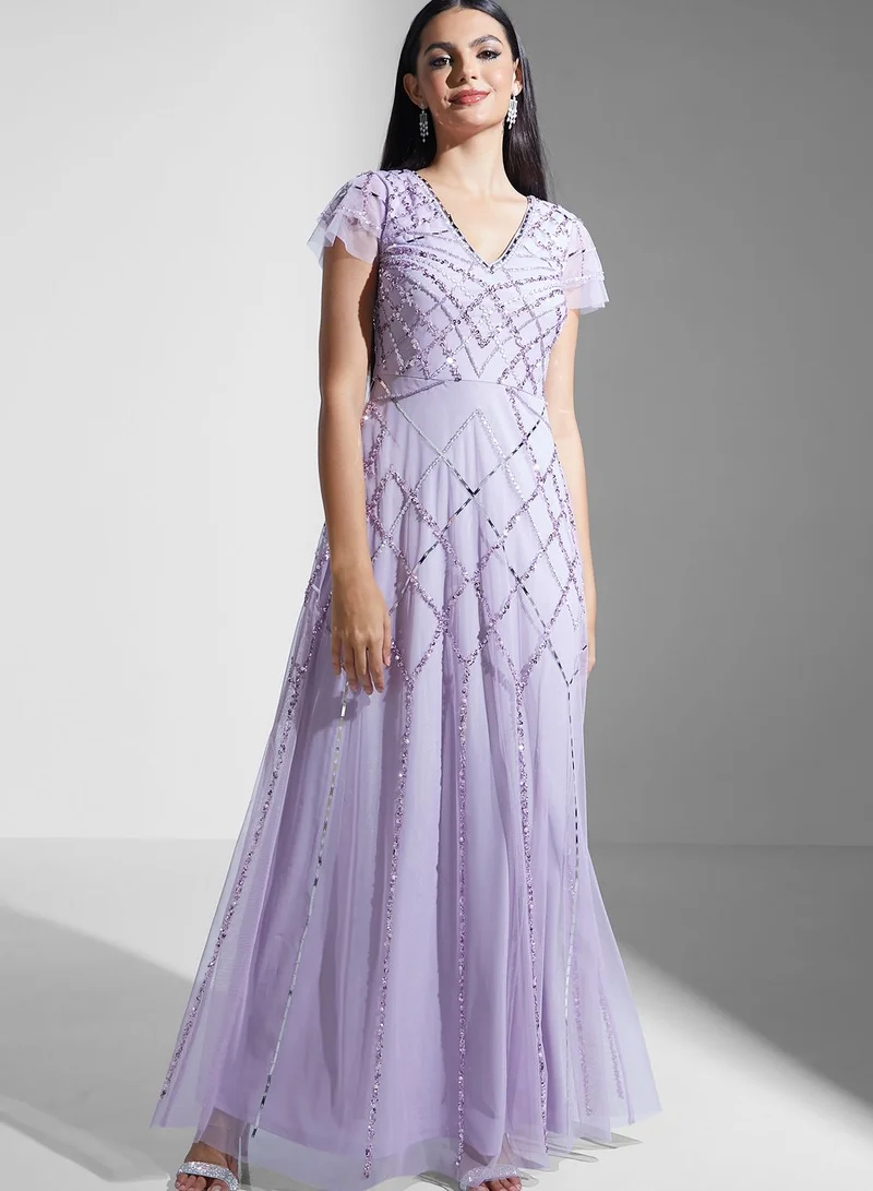 Amelia Rose Sequin Detail Maxi Dress