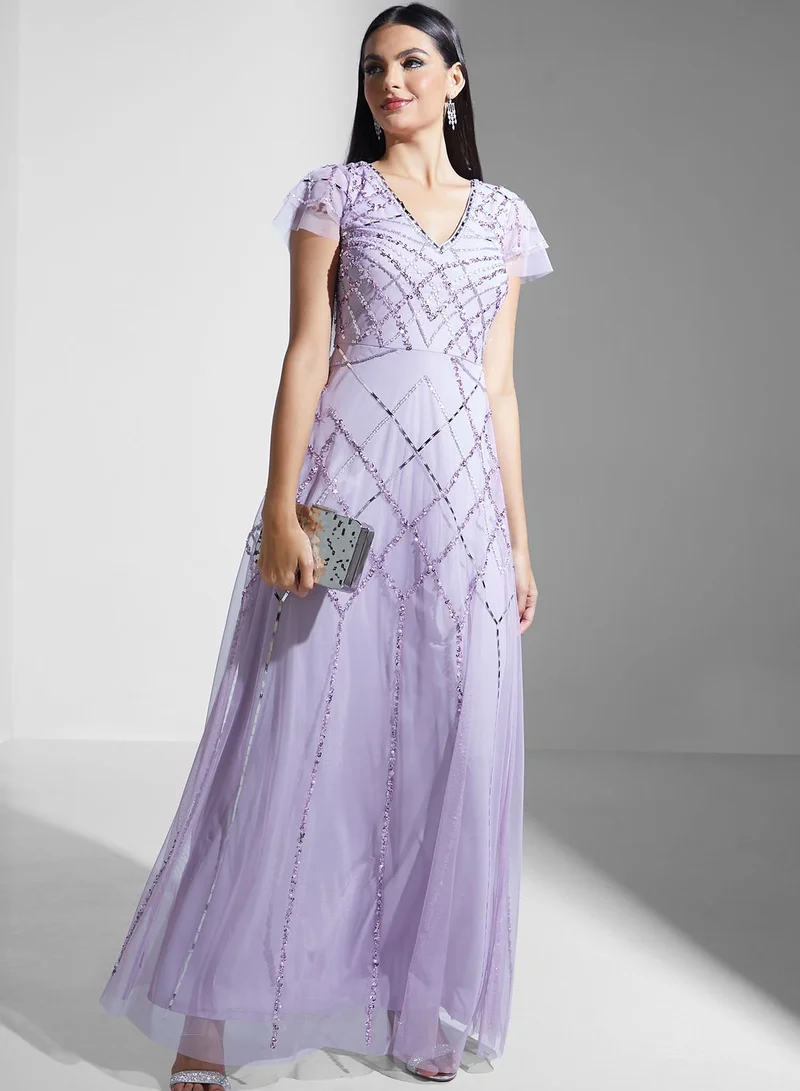 Amelia Rose Sequin Detail Maxi Dress