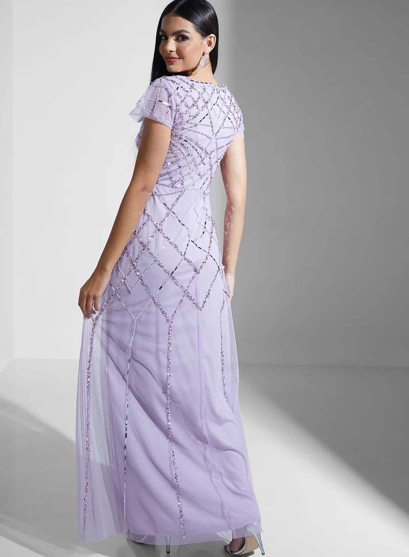 Amelia Rose Sequin Detail Maxi Dress