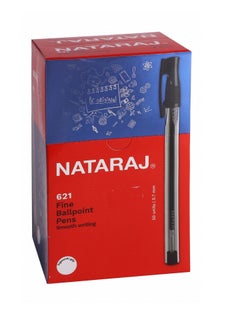 NATARAJ 50-Piece Ballpoint Pen Fine 0.7mm Tip Black Ink 