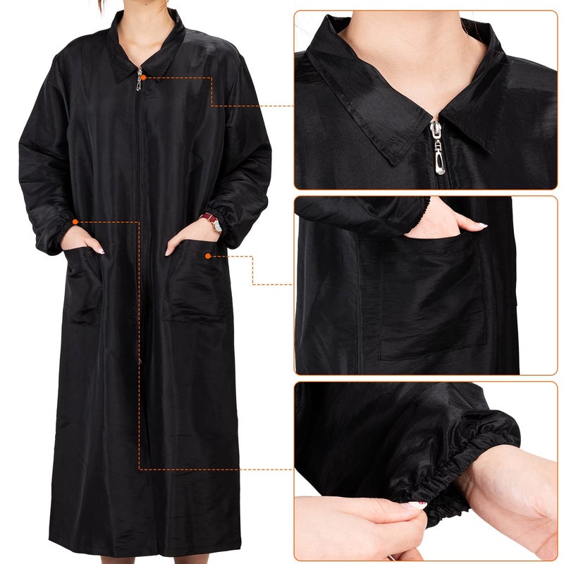 Noverlife Long Length Pet Grooming Jacket with Full Zipper & Pockets, XL Size, Lightweight Hair Repellent Pets Groomer Smock Workwear for Dog Cat Grooming Pet Bath, Hair Salon Hairdressing Uniform - Image 5
