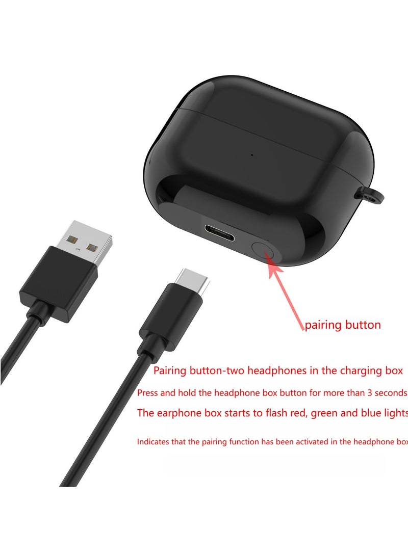 Storage Charging Case Compatible with Samsung Galaxy Buds3 R530 Earphone Charging Case 600mAh 2.22Wh Headphone Charger With Type-C Port (Black) - Image 2