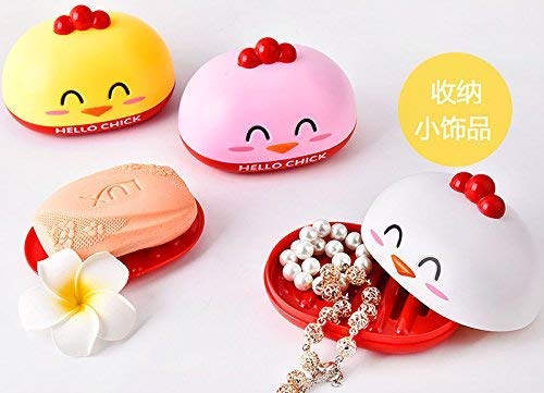 Flywind Soap Dish Holder for Kids, Bathroom Soap Stand Chick Soap Holder Cartoon Plastic Soap Dish Plate Soap Boxs Bathroom Accessories (Pink) - Image 3