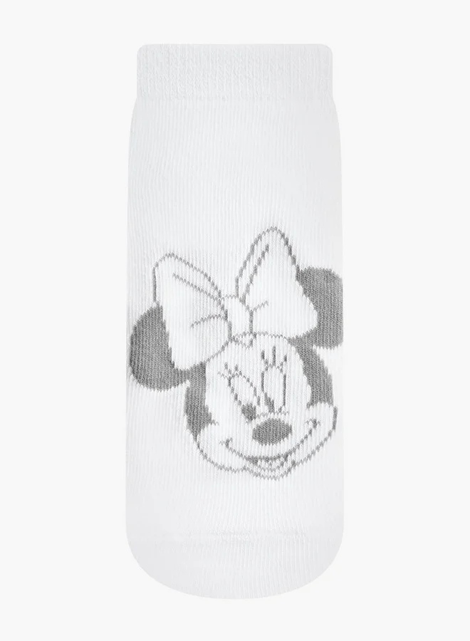 Disney Minnie Mouse Print Ankle Length Socks - Set of 3