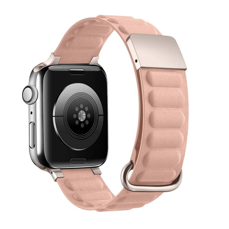 سوار ساعة ذكية باللون وردي قابل للتعديل سوار نايلون حلقي متوافق مع Apple Watch 38/40/41/42/44/45/49mm بملاءمة قابلة للتعديل وحزام بديل - Image 1