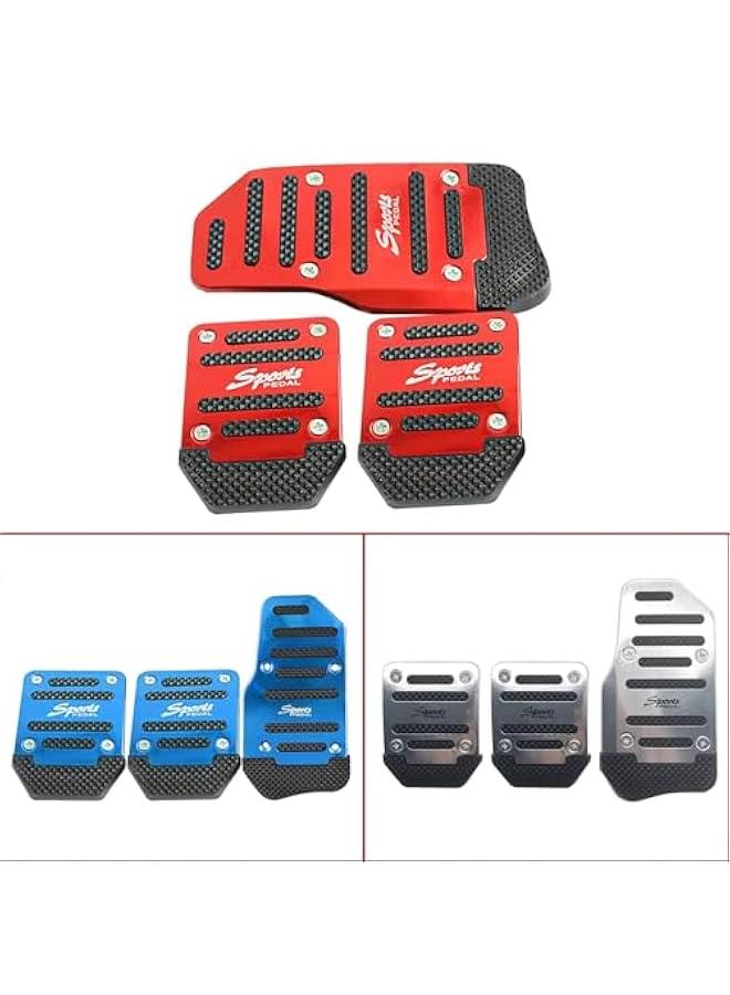 Generic 3 PCS Car Non-Slip Aluminum Alloy Pedal Pads, Manual/Automatic Gearbox Gas Pedal Brake Pedal Cover, Anti-rubbing Car Clutch Pedal Kits, Auto Universal Replacement Accessories (Blue) - Image 5
