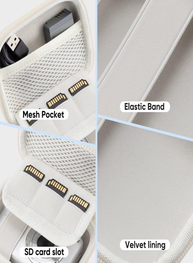 TYSORETY Camera Case for Digital Camera CAMKORY DC403 FHD 1080P/ KODAK PIXPRO FZ55/ FZ45, Small Travel Compact Camera Holder with Mesh Pocket for Accessories SD Card (White) - Image 5