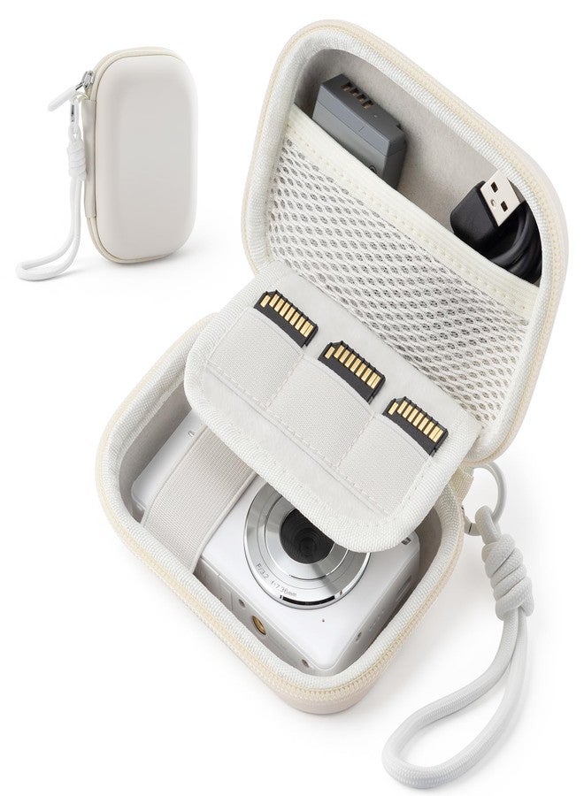 TYSORETY Camera Case for Digital Camera CAMKORY DC403 FHD 1080P/ KODAK PIXPRO FZ55/ FZ45, Small Travel Compact Camera Holder with Mesh Pocket for Accessories SD Card (White) - Image 1