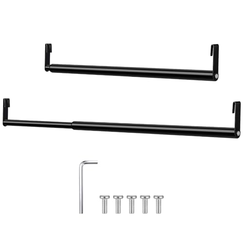 Threehoney Expandable Closet Rod for Wire Shelf Hanging Clothes Adjustable Heavy Duty Closet Hanging Rod Extender Heavy Duty Hanger Bar Metal Poles for Wardrobes Hanger 1 Pack2441 InchBlack - Image 1