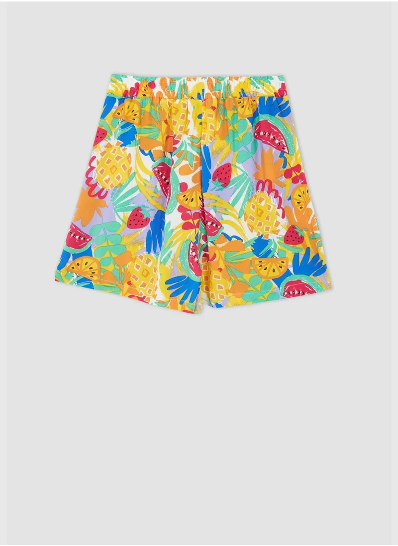 DeFacto Relax Fit Zebra Print Mini Viscose Short