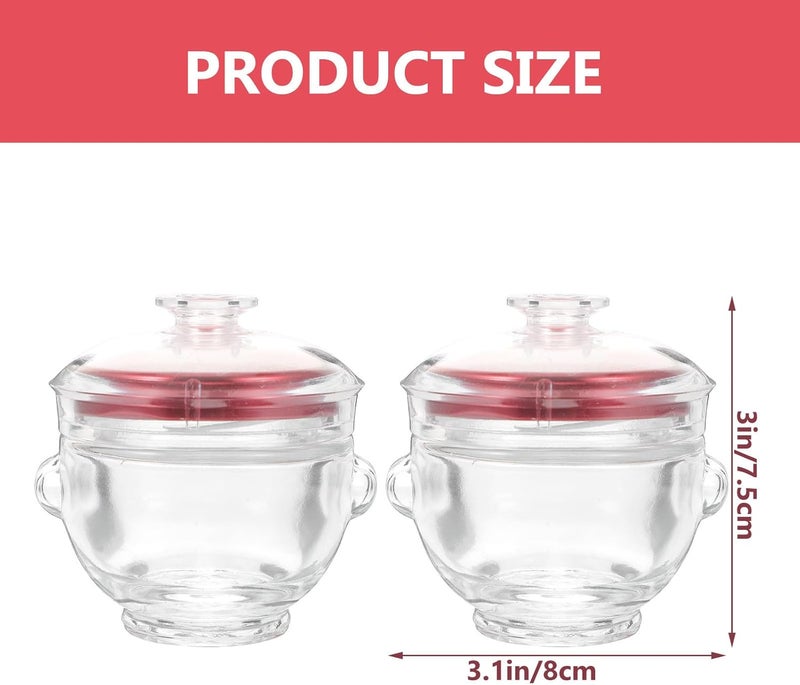ABOOFAN Sealed Glass Isinglass Bottles with Red Lids 100ml Food Storage Containers for Fresh Preservation, Household Airtight Cubilose Jars Set of 4 for Kitchen Pantry - Image 2