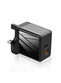 PowerMax Black, Ultra-Compact 45W Efficient Charger - 2 Ports (Dual USB-C & Quick Charge 3.0), Efficient Charging for 2 Devices, Travel-Friendly, Adaptive Protection  - Image 1