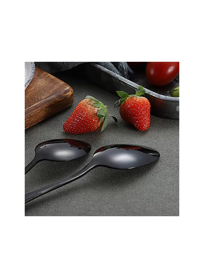 S-TOP Black Silverware Set,20 Piece Stainless Steel Flatware Cutlery Set for 4, Mirror Finish, Dishwasher Safe - Image 3