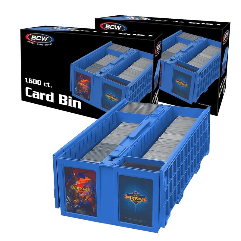 BCW Collectible Card Bin  2Pack Blue  Holds up to 1600 Cards  Plastic Storage Box for Pokmon MTG  Sports Cards