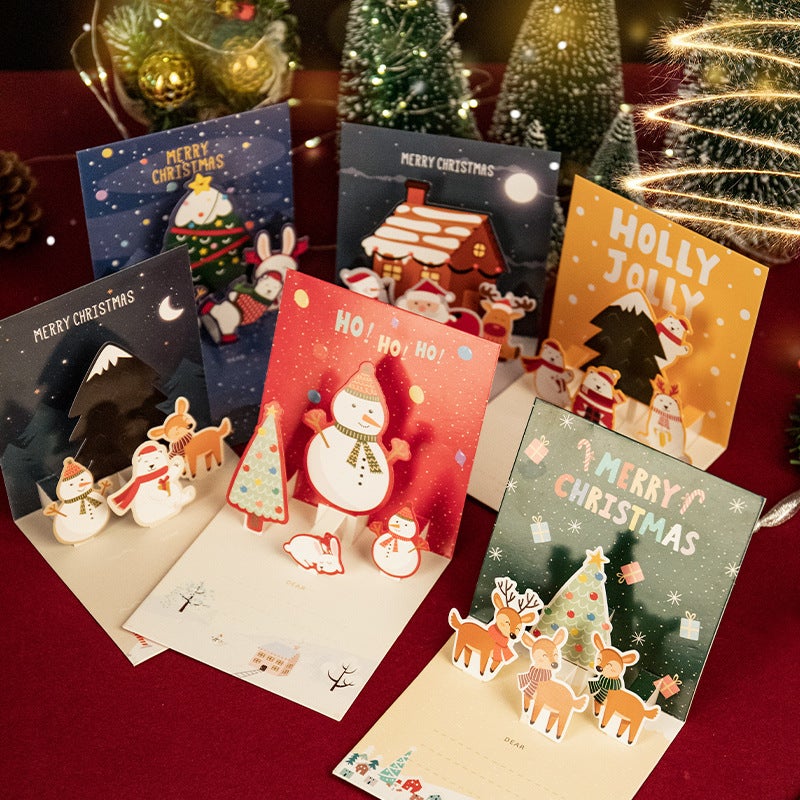 Christmas Greeting Card New Sparkling Christmas Tree Holiday Send Friends Blessing Message Three-Dimensional Exquisite Card - Image 5