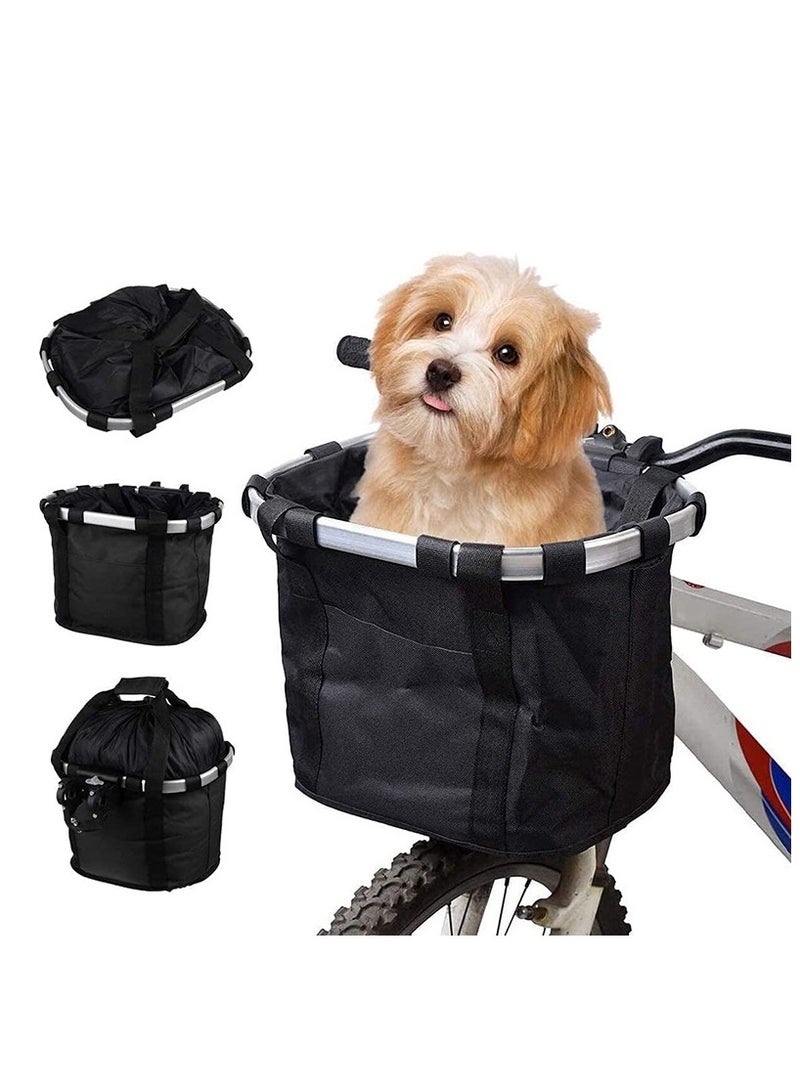Generic Pet folding car basket bicycle basket front bag mountain bike accessories dog folding bicycle box 35X28X26cm  - Image 1