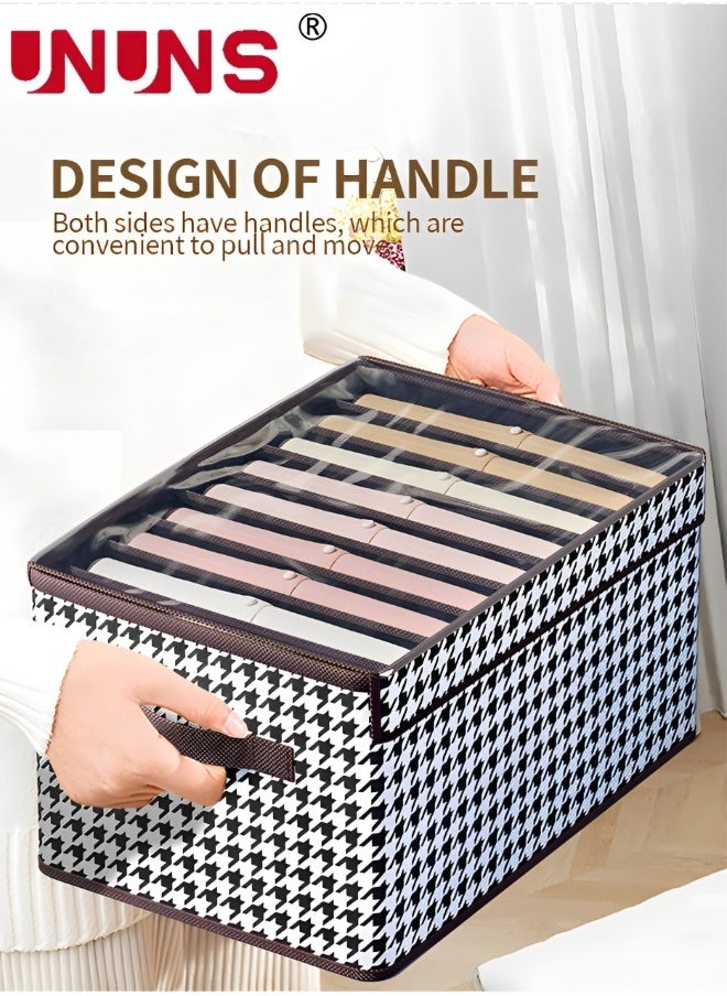 UNUNS 3-Piece Foldable Clothes Storage Box,Foldable Closet Drawer Storage Box With Transparent Cover,Drawer Organizers for Clothing,Jeans,T-Shirt  - Image 5