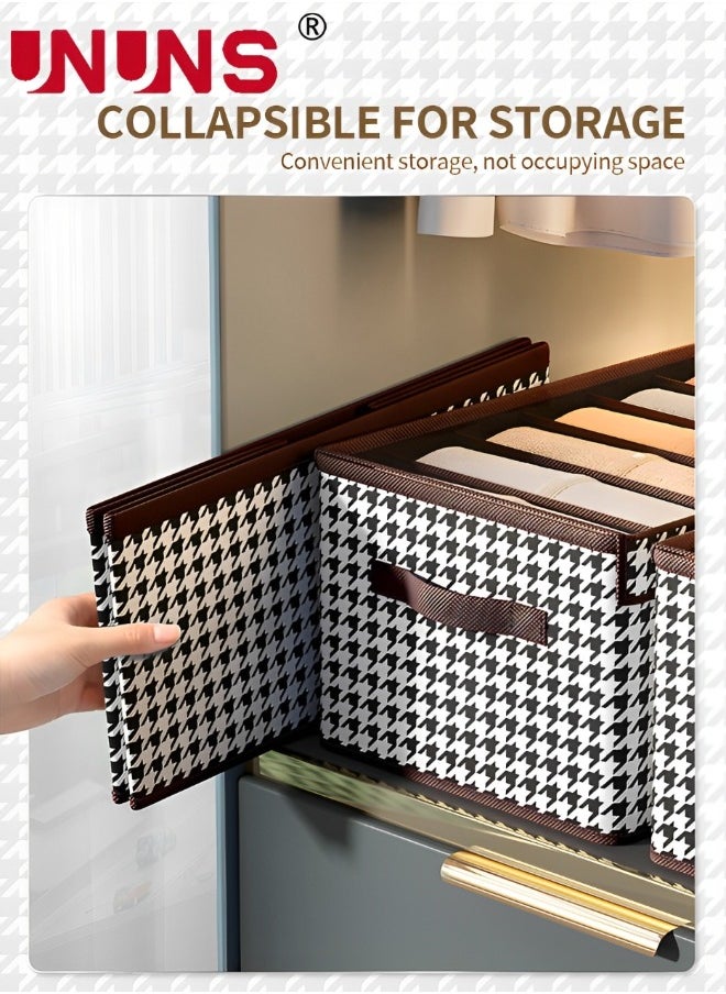UNUNS 3-Piece Foldable Clothes Storage Box,Foldable Closet Drawer Storage Box With Transparent Cover,Drawer Organizers for Clothing,Jeans,T-Shirt  - Image 4