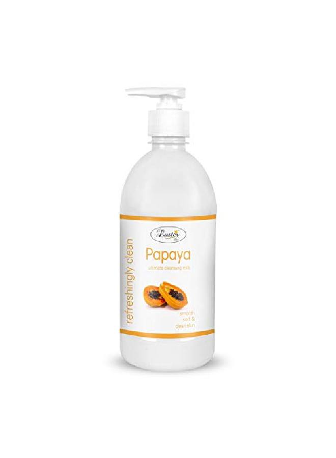 LUSTER Fruitamin Extra Care & Papaya Ultimate Cleansing Milk | Combo | 100% l | Smooth & Soft | Face Cleanser | Makeup Remover (Paraben & Sulfate Free) 500 ml (Pack of 2) - Image 4