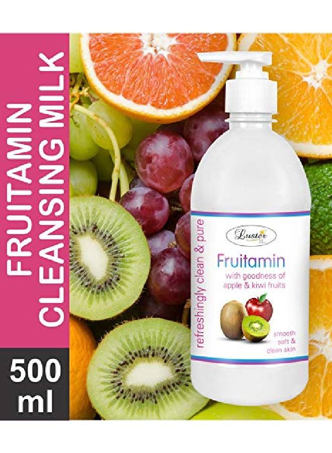 LUSTER Fruitamin Extra Care & Papaya Ultimate Cleansing Milk | Combo | 100% l | Smooth & Soft | Face Cleanser | Makeup Remover (Paraben & Sulfate Free) 500 ml (Pack of 2) - Image 5