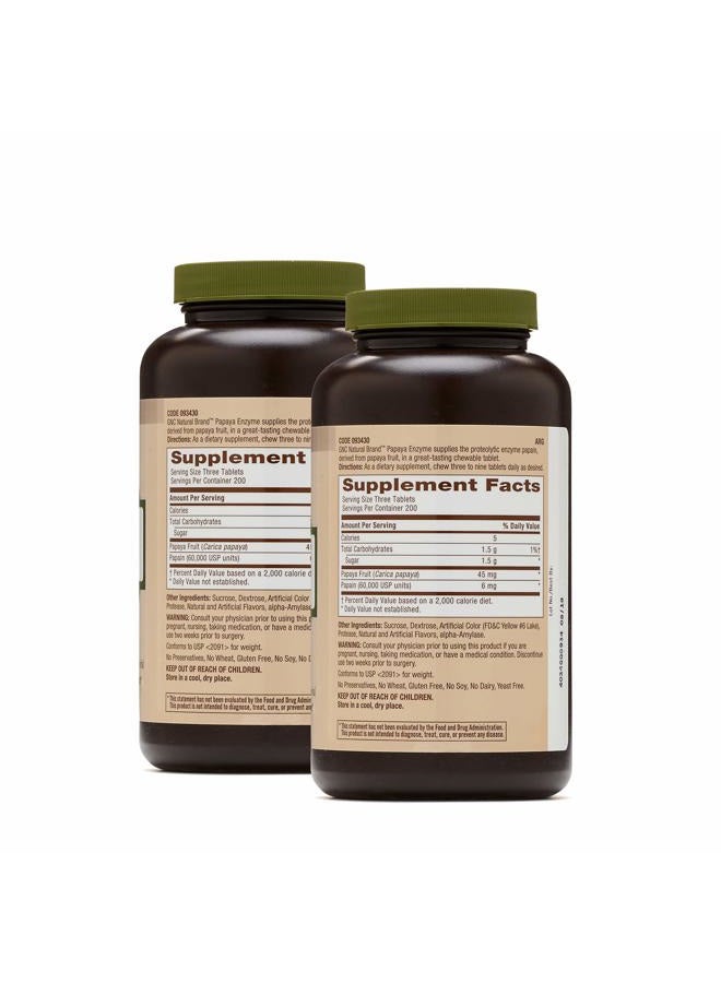 GNC Natural Brand Papaya Enzyme, 600 Tablets, Supports Healthy Digestive Function - Image 4