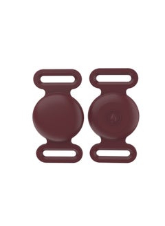 Suitable For Apple Airtag Protective Case Pet Collar Tracker Anti-loss Waterproof Silicone Drop Plug Protective Case-Color:Wine Red-Applicable Model:L Code