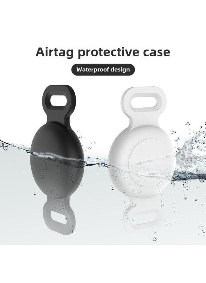 Generic - Suitable For Apple Airtag Protective Case Pet Collar Tracker Anti-loss Waterproof Silicone Drop Plug Protective Case-Color:Wine Red-Applicable Model:L Code - Image 1