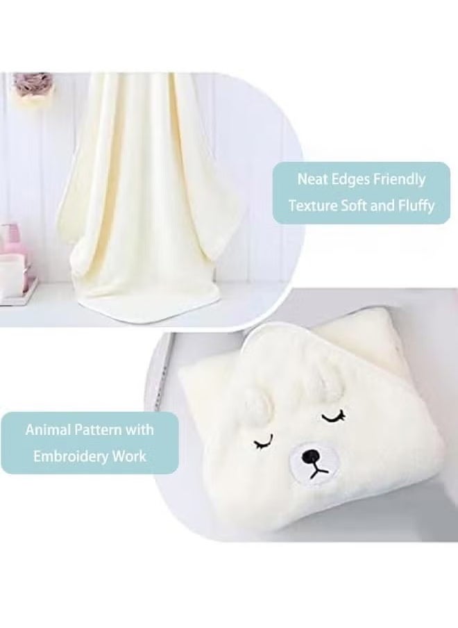Vinnatsu Animal Design Cotton Baby Bath Hooded Towel, 80 X 80 CM, Large  - Image 3