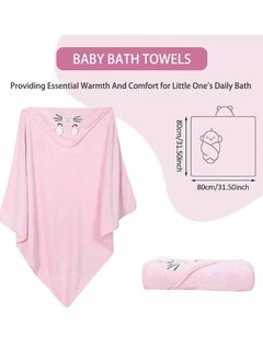 Vinnatsu Animal Design Cotton Baby Bath Hooded Towel, 80 X 80 CM, Large  - Image 2
