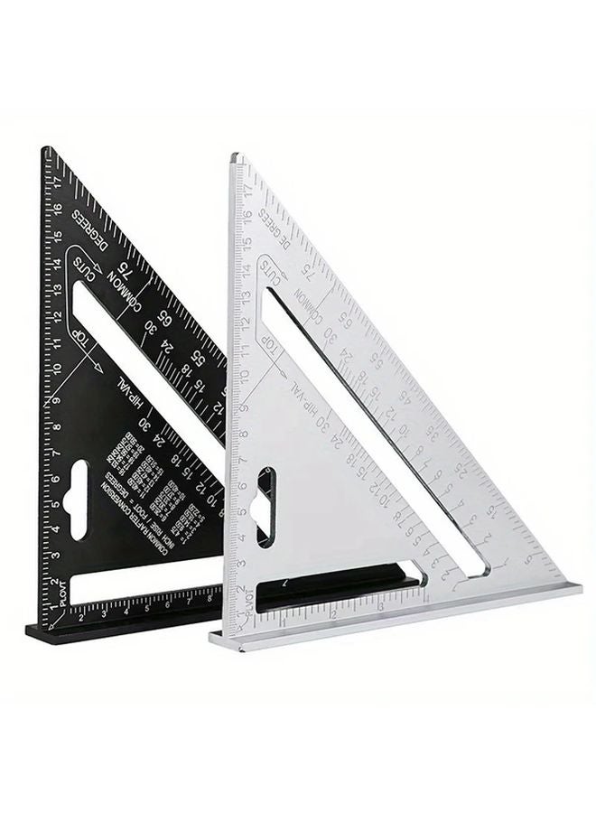 Silver Triangular Ruler Aluminum Alloy High Precision Clear Scale Engineering Drawing Tool - Image 5