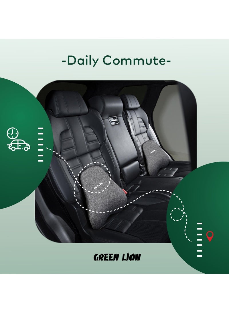 GREEN LION Memory Foam Seat Cushion for Car Seat / Office Chairs / Lounge Chairs / Beds / Polyester with Inside Memory Foam Material / Waist & Back Full Support / Daily commute / Precision Support / Breathable / Light Weight / Memory Foam Lumbar Support / Upgraded Design / Comfortable - Black - Image 5