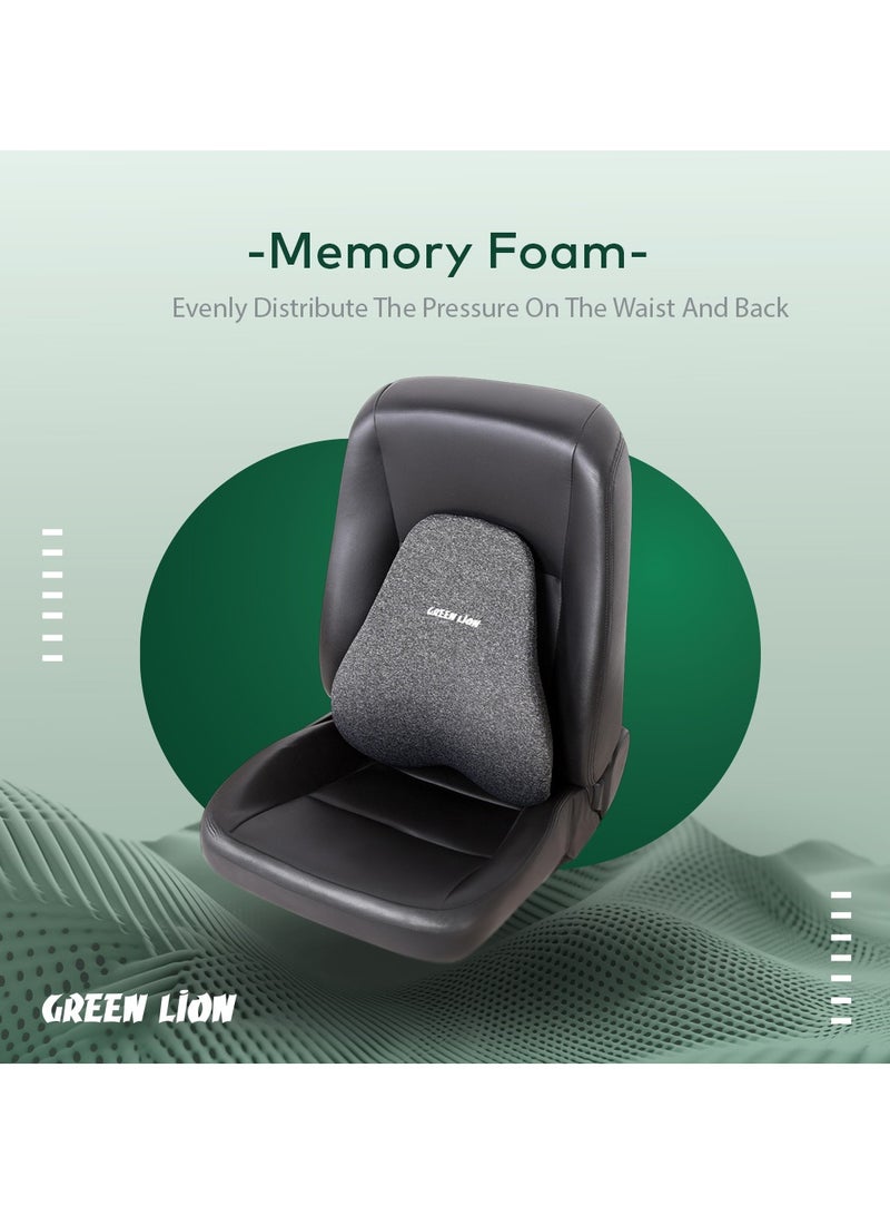 GREEN LION Memory Foam Seat Cushion for Car Seat / Office Chairs / Lounge Chairs / Beds / Polyester with Inside Memory Foam Material / Waist & Back Full Support / Daily commute / Precision Support / Breathable / Light Weight / Memory Foam Lumbar Support / Upgraded Design / Comfortable - Black - Image 4