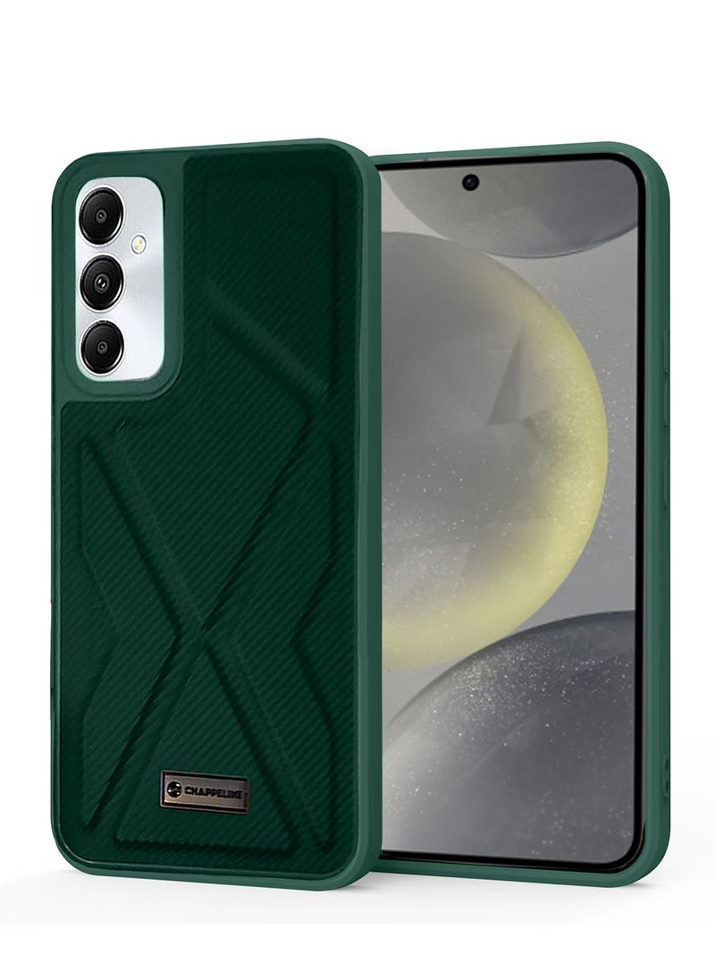 CHAPPELINE - Soft Silicone Fabric Texture Case Cover For Samsung Galaxy S24 5G 2024 Dark Green - Image 1
