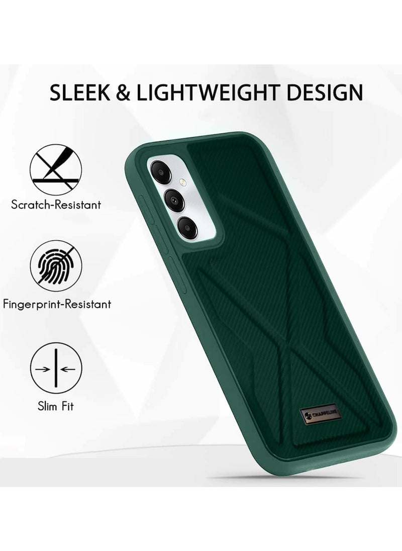 CHAPPELINE - Soft Silicone Fabric Texture Case Cover For Samsung Galaxy S24 5G 2024 Dark Green - Image 1