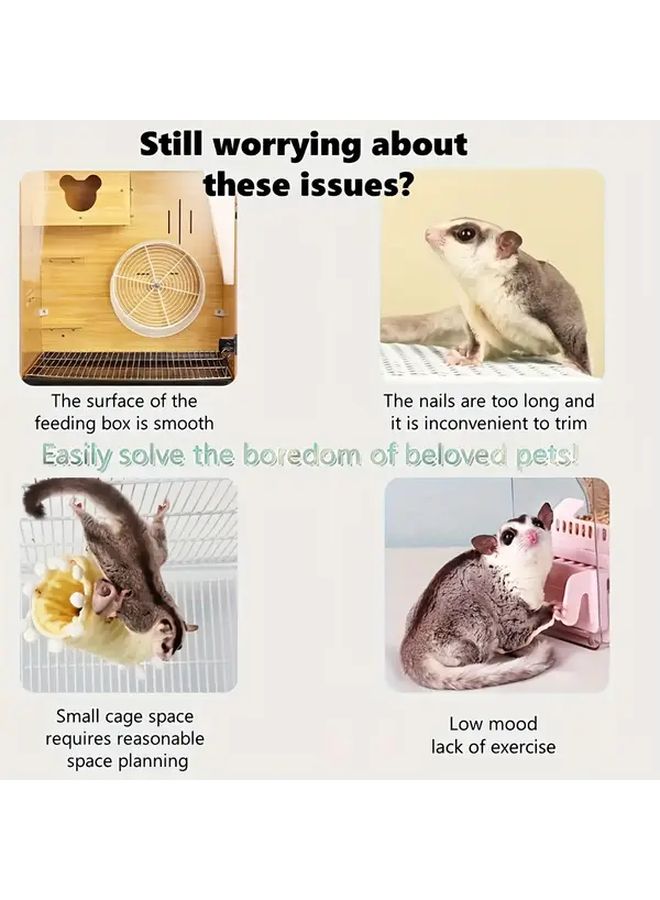 سجاد التسلق ذاتية اللصق بلون البيج للسناجب الطائرة والهامستر وخنازير غينيا - Image 4