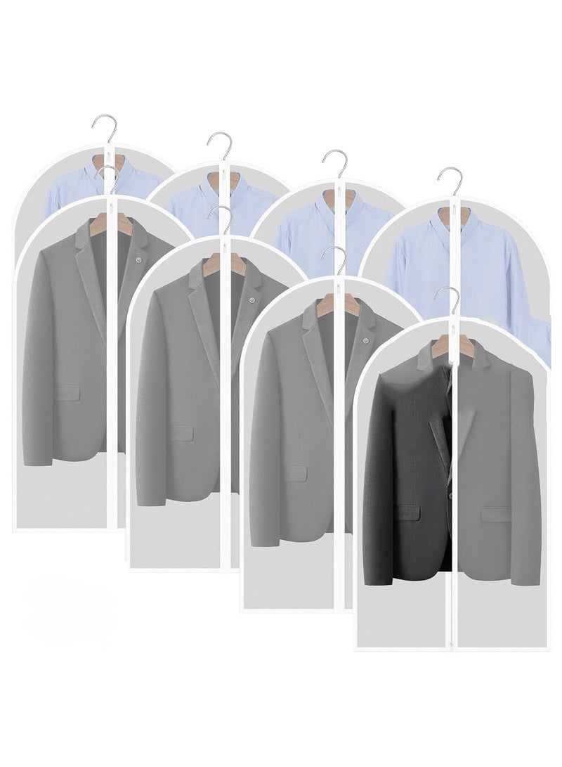 CityRiya-Long Garment Bag Suit Bag 8 Pcs 60*80cm Garment Cover Bag for Hanging Clothes Long Dress Bag Covers Dustproof Garment Cover Bag Clothes Cover Bags Protector for Closet Storage Coats, Robe, Shirts, Dress  - Image 1