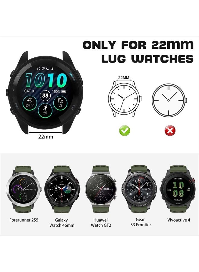 ISABAKE Compatible with Garmin Vivoactive 4/Venu 2/Forerunner 255 265 Bands,Silicone Strap Sport Wristband for Samsung Galaxy Watch 3 45mm/Galaxy Watch 46mm/Gear S3 Frontier Watch Band - Image 3